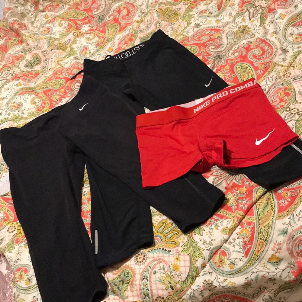 Bundle of Nike capris and compression shorts